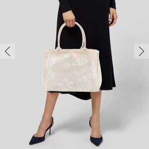 Oscar de la Renta Canvas Floral Bag
